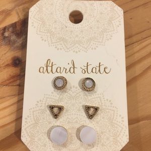 Altar’d State Set of 3 Pairs of Stud Earings